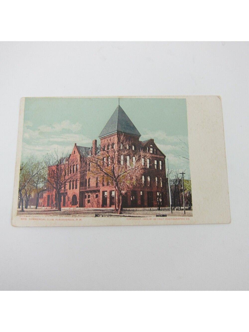 Postcard Albuquerque New Mexico Commercial Club Building Antique Unposted